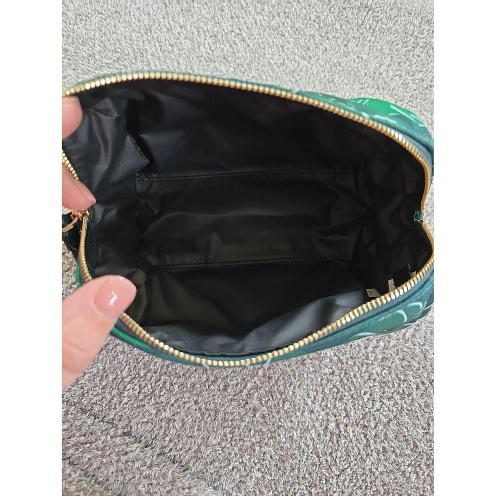 Kate Spade New York Green Leaf Print Cosmetic Bag